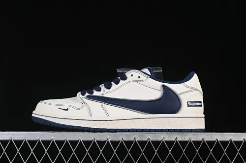 All categories Air Jordan Jordan series basketball shoes Air Jordan 1 Low High-end customized low-top sneakers Travis Scott x Fragment Design x Air Jordan 1 Low OG SP AJ1 Joe 1 joint midnight blue low-top cultural casual sneakers XX3168-217